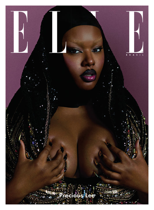 ELLE Impressa (set/23) Vol 13 - Capa Precious Lee Fundo Roxo